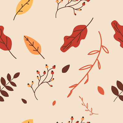 Autumn seamless pattern autumn flat illustration leaf pattern seamless pattern spring texture thanksgiving vector