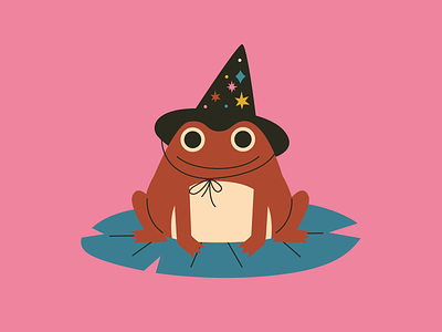 Frog Witch cute cute frog frog halloween hat illustration vector vector illustration witch