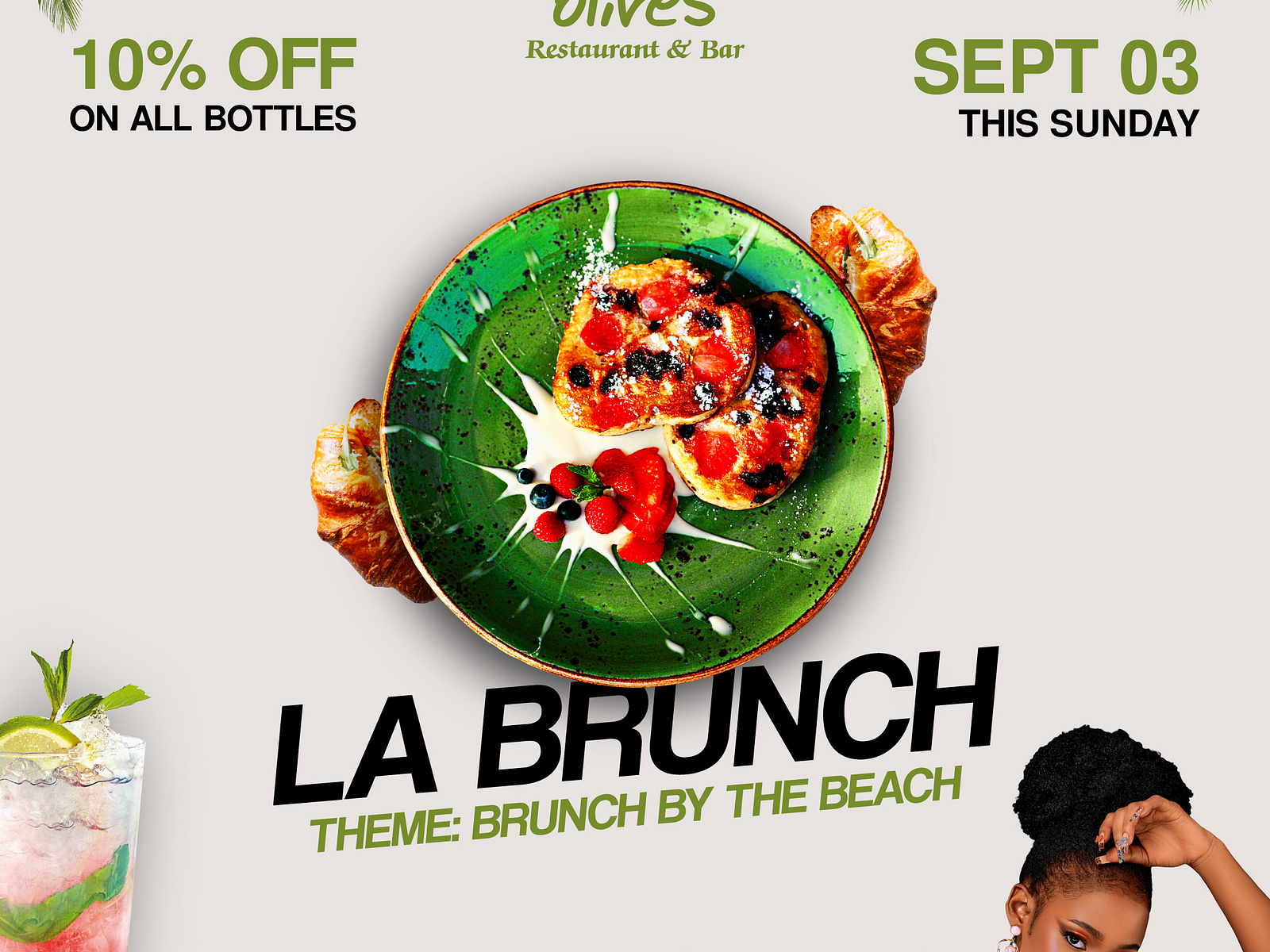 Brunch Posters for Olives Restaurant & Bar by Gibbs Herbert Akena on ...