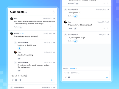 Comments slide-out 🌊 aesthetic blue clean comments cool figma minimal perfect slide out ui ux
