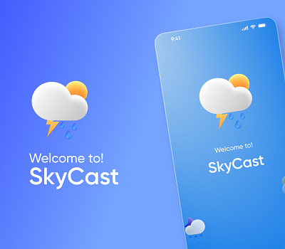 SkyCast | Ios Weather App app design figma forecast mobile ui uiux weeather