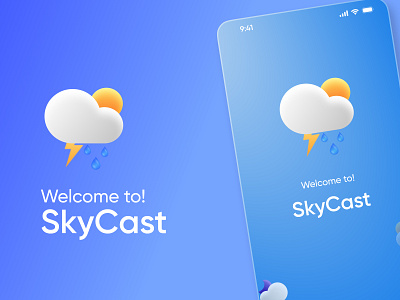 SkyCast | Ios Weather App app design figma forecast mobile ui uiux weeather