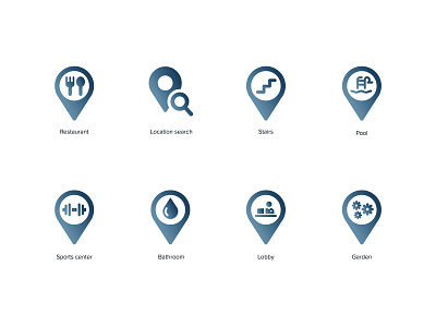 Location Icons app booking graphic design hotel icon icon set mobile navigation responsive tourism travel ui website