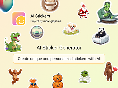 AI Sticker Generator abstract ai illustration sticker stickers ui