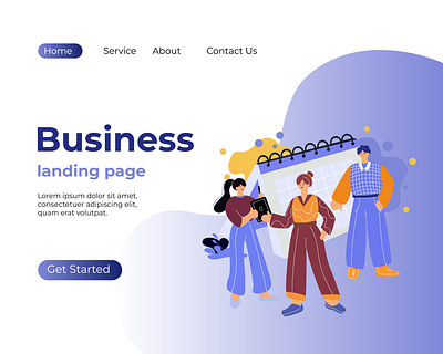Landing Page for Business Website business character concept illustration landingpage ui