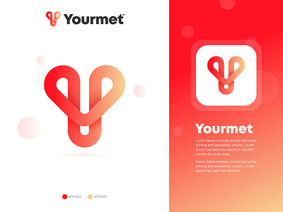 Yourmet 3d ai app application branding creative logo gradient logo logo logo designer logo maker love modern logo software tech logo ui visual identity web y letter logo y logo y love logo