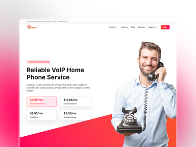 Webflow Design & Development - VoIP Home Phone Service Company business website design figma figma to webflow landing page minimalistic design ui user interface ux webflow webflow design webflow developer