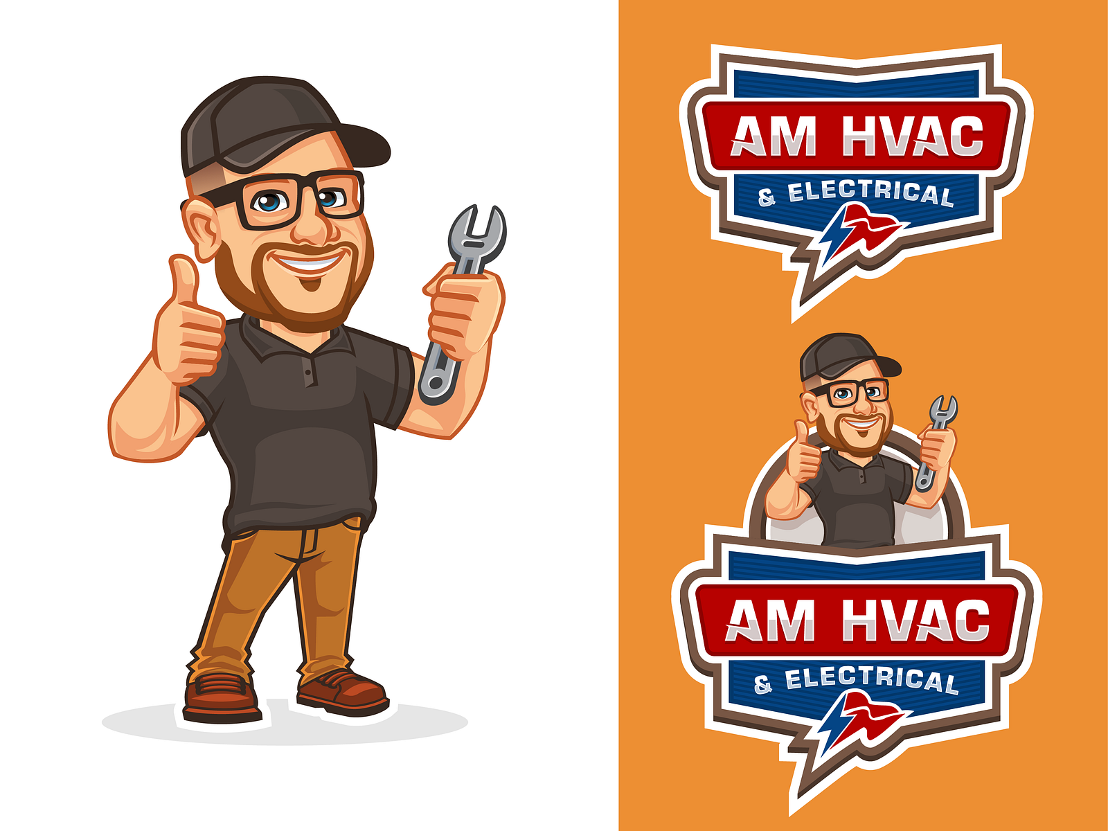 AM HVAC and Electrical Logo and Mascot Design by MJCPEN on Dribbble