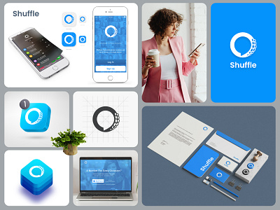 Design Logo for Shuffle app brand bubble design graphic design icon illustration kraken logo minimal octo octopus shuffle uxui vector