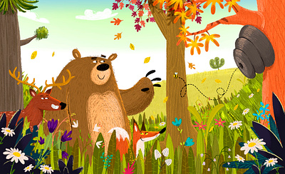 Bear bookkids childrenbook childrenillustration digitalpainting illustration photoshop