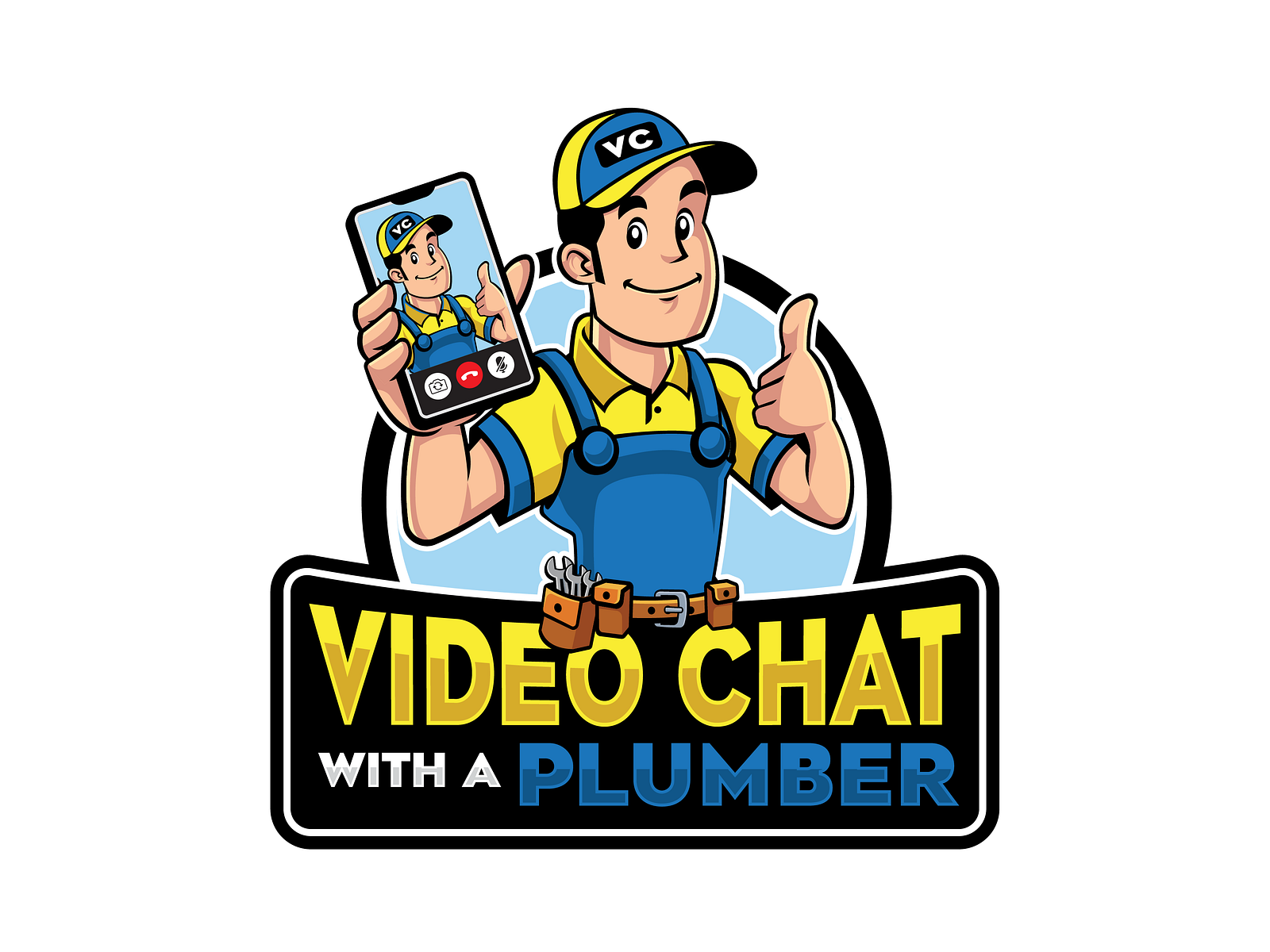 video-chat-with-a-plumber-logo-and-mascot-design-by-mark-john-clave-on