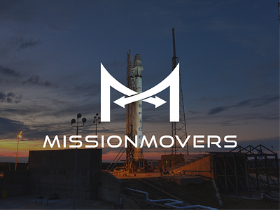 M Letter, Mission Movers, Space Logo branding graphic design letter logo logo m logo minimal logo modern logo motion graphics rocket logo space logo ui unique logo
