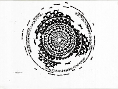 Circle Of Life artwork circleoflife illustration illustrator ink khoisan mandala mandalart micron oudtshoorn pointillism southafrica