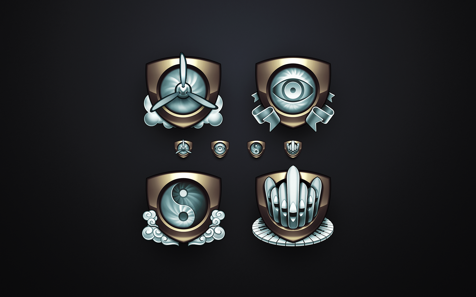 Air Rank Icons air bronze eye icons loyalty piano propeller ranks small size virtuoso wind zen