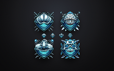 Water Rank Icons blue custom helmets icons magic metal necromanser ranks silver water wizard