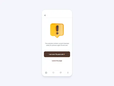 Warning screen for 18+ content UI design graphic design graphicdesigns ui ui design ux ui web design