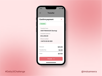 A confirmation screen for a transaction app design daily ui daily ui challenge design mobile app design payment ui ui ui design ui design challenge uiux ux ux design