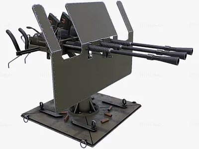 Machine Gun Turret 3D Model