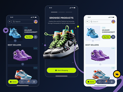 👟 Footwear Store App app e commerce mobile shop ui