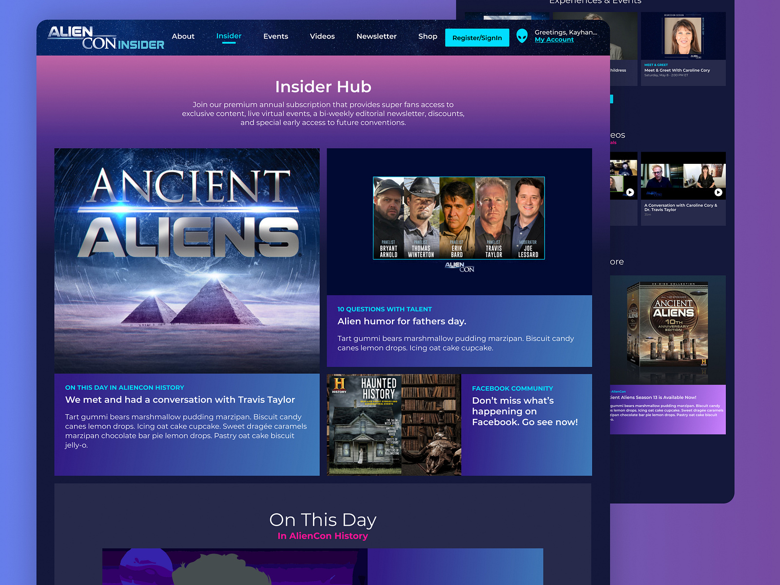 AlienCon Insider Hub for members only by Kayhan Atamyildiz on Dribbble