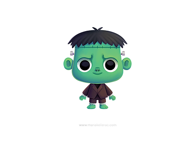 Frankie cartoon character chibi children cute frankenstein frankie illustration kawaii kids mexico monster monstruo