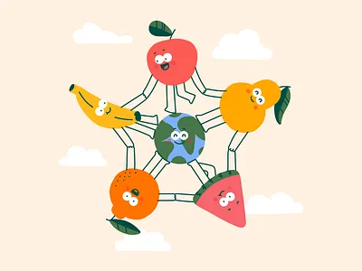 Tutti Frutti brand illustration drawing editorial friendship fruit hand drawn illustration illustrator minimal product illustration tutti frutti vector