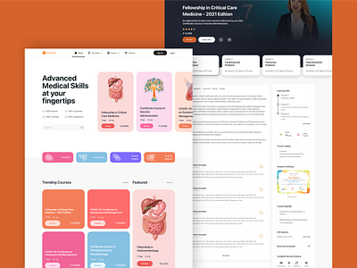 E-Learning: LMS Website for Medical Aspirants branding cards design healthcare home page landing page lms platform menu minimal design mockup product design ui uiux view page