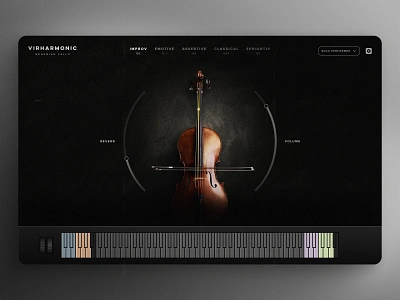 Virharmonic Cello Concept cello design instrument music plugin product ui ux vst