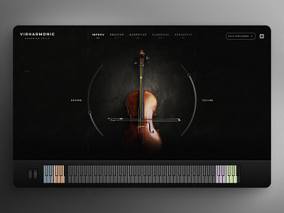 Virharmonic Cello Concept cello design instrument music plugin product ui ux vst