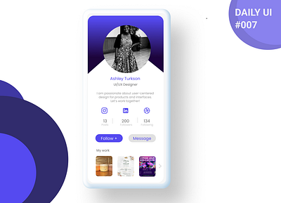 Daily UI #006- User Profile app design graphic design ui ux