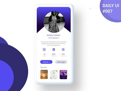 Daily UI #006- User Profile app design graphic design ui ux