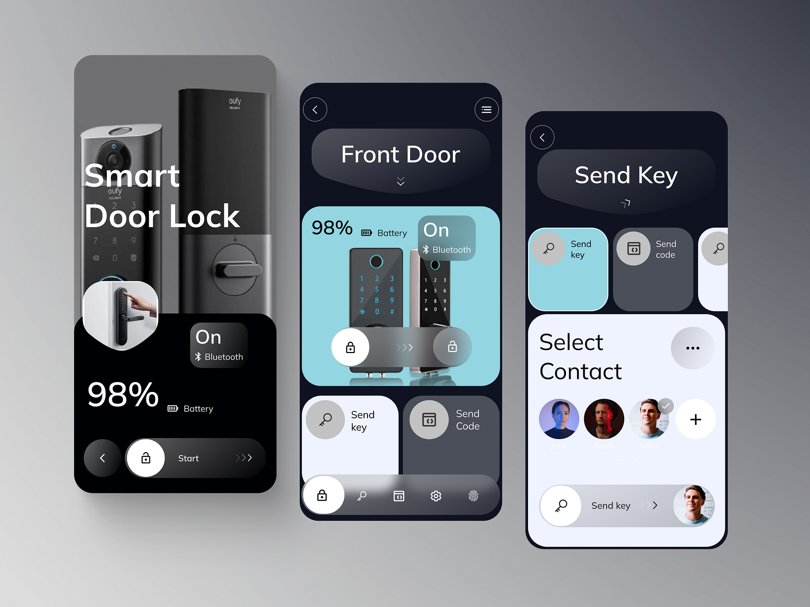 Smart Door Lock - Mobile App Design by Zakariya Buhari on Dribbble