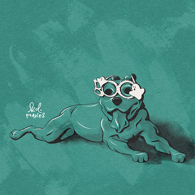 Day 28 - Sparkle | Inktober 2023 autumn boo book challenge child dog draw fall glasses halloween illustration ink inktober kid lit october pit bull sparkle spooky texture