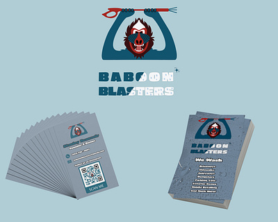 Baboon Blasters Business card and Logo design design graphic design illustration industrial design logo pressure washing vector