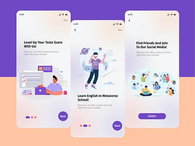 English app onboarding pages graphic design logo ui