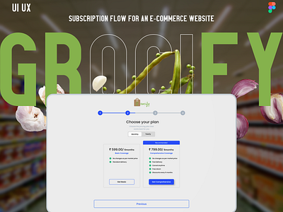 Grocify 🛍️ Subscription flow for e-commerce website. branding ui