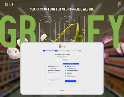 Grocify 🛍️ Subscription flow for e-commerce website. branding ui