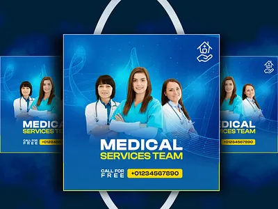 Social Media Medical Service Posts Web Banner Design banner design facebook ad fb ads health care health care post instagram banner medical post product design social poster web banner