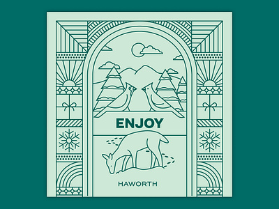 Haworth Christmas Card christmas design holiday holiday card illustration vector