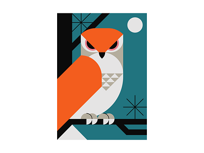 Owl Illustration artist artwork design geometric illustration owl shapes vector