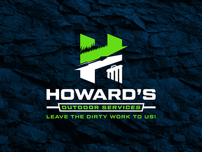 Howard's Logo Design branding grass h h logo junk removal lawn maintenance lettermark maintenance services outdoor outdoor services pressure washing trash trash removal