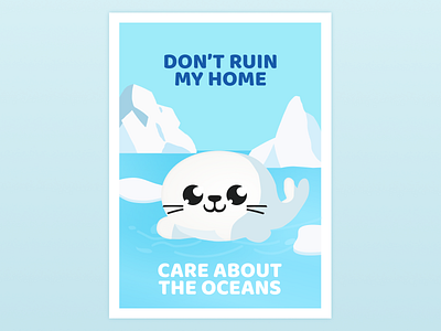 Ecology Poster for Kids awareness children climate change earth eco friendly ecology education environment environmental protection global warming graphic design illustration kids kids poster oceans planet poster poster design save the oceans sustainability