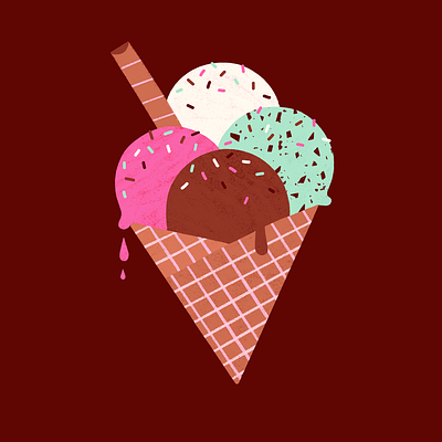 Ice Cream Cone cone cute dessert food gelato ice cream illustration modern stylized sweet yummy