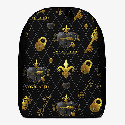 Monblard - Luxury medieval backpack design, print, golden art backpack design designer fashion golden graficky dizajner grafik luxury medieval pattern piestany romantic royal slovakia slovensko