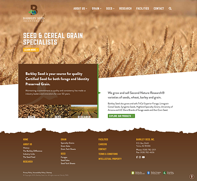 Barkley Seed agriculture branding design typography ui ux web website