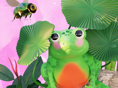 FlyTrap 3d 3d animation 3d art 3d artist 3d character 3d design 3d fly 3d frog 3d gif 3d illustration 3d illustrator 3d modeling berlin 3d blender blender 3d character design colorful cute illustration kawaii