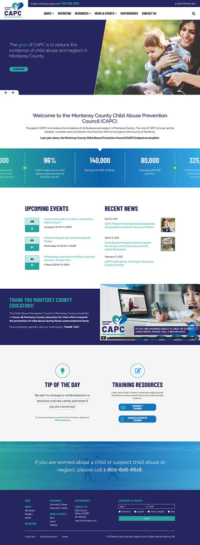 Monterey County Child Abuse Prevention Council branding design typography ui ux web website