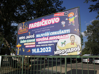 Farbičkovo, Miro Jaroš, Detský festival billboard billboard design designer deti detský festival farbičkovo graficky dizajner grafik miro jaroš piestany slovakia slovensko
