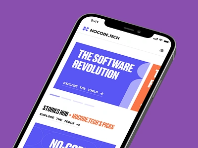 Nocode Website - Mobile design light interface mobile responsive simplicity usability ui user experience design user interface ux ui visual identity