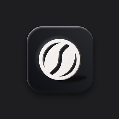 Morning Brew app icon 2d 3d bean black branding coffee dark espresso icon illustration logo mobile vector white